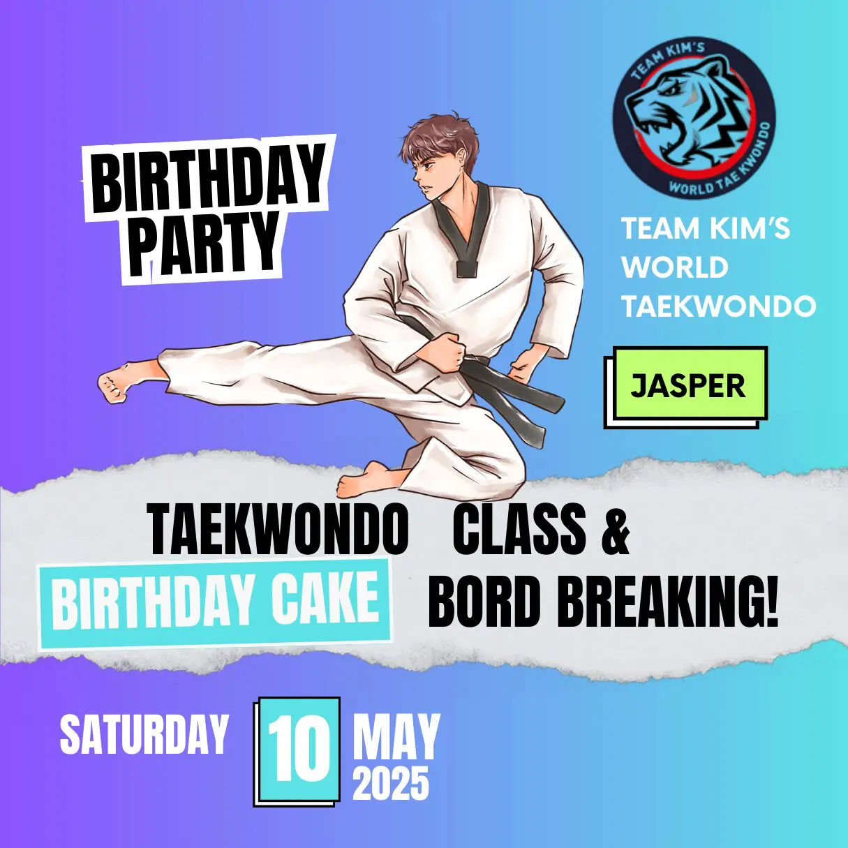 Birthday Party RSVP - Team Kim’s World Taekwondo